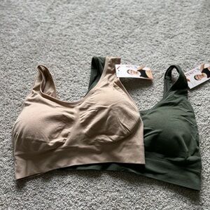 Joyspun Bralettes - Set of 2 in Beige, Green size XXL NWT